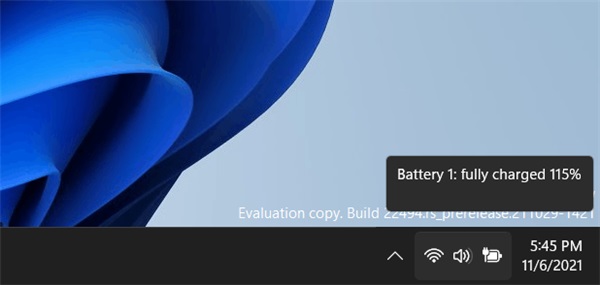 win11电池电量显示超过100% 微软终于修复了